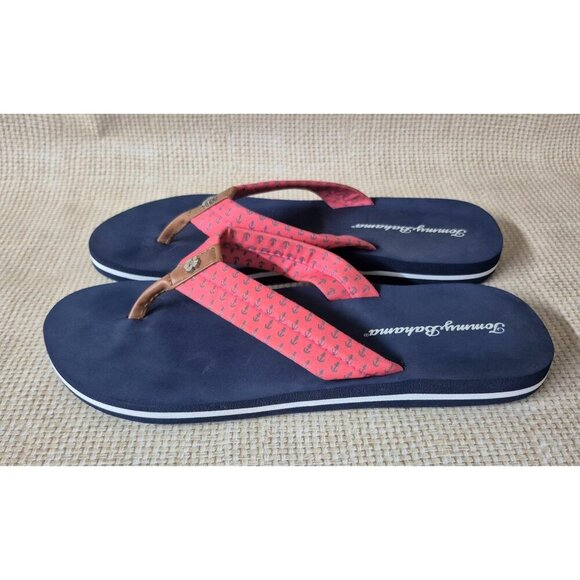 Tommy Bahama Women's Sandals Size 10 Flip Flops Blue & Pink Nautical Beach Vacay - Picture 8 of 12